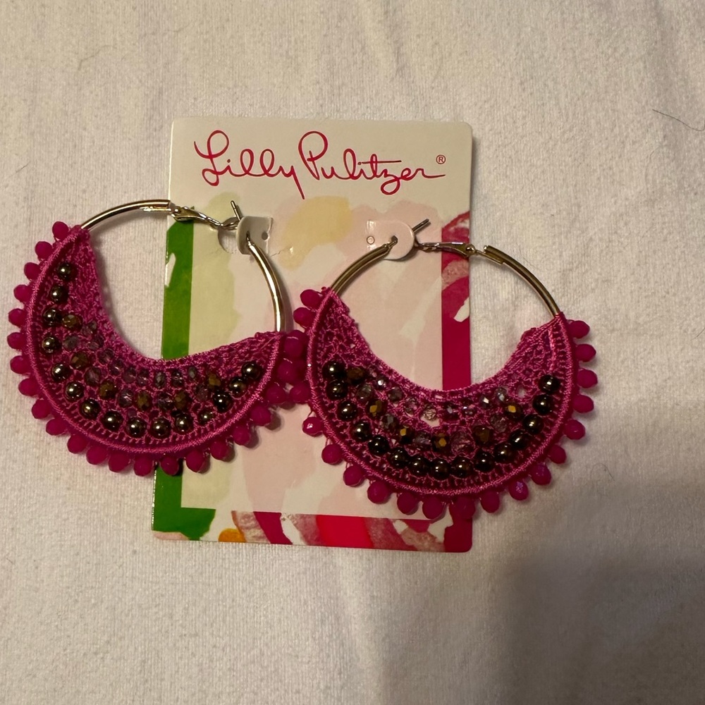 Lilly Pulitzer crochet earrings - Picture 1 of 1